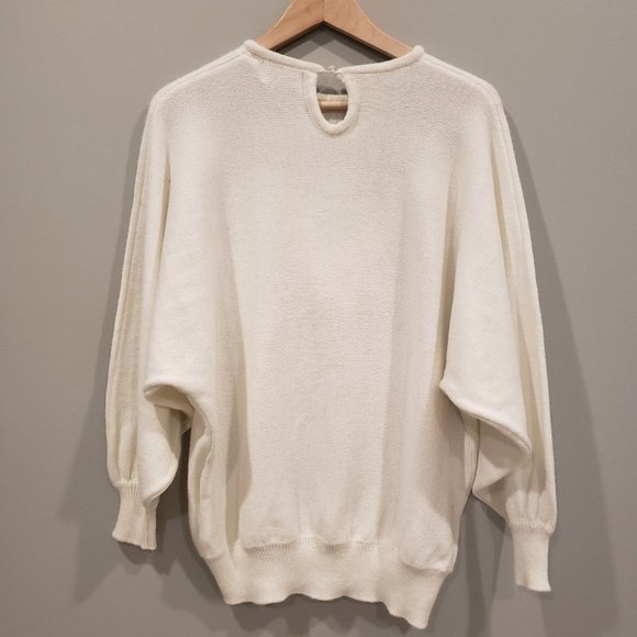 Vintage Christmas/New Years Part Sweater Knit Sparkly Stars/Ribbons Cre… - Picture 9 of 14